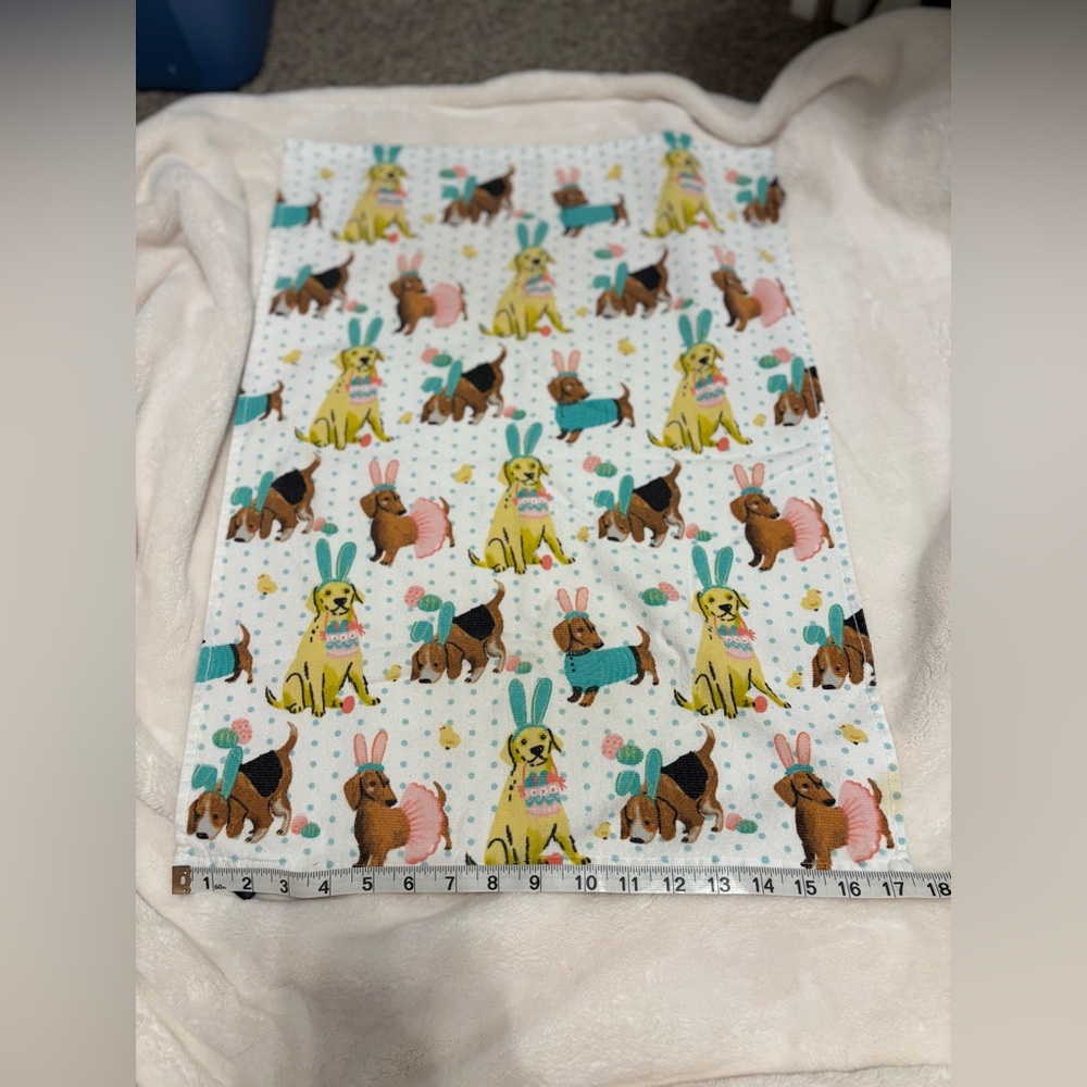 Kensie Easter Dog/Dachshund Print Hand Towel Set of 2 - Picture 5 of 7